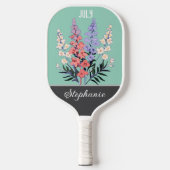 Juli Geboorte Bloem Aangepaste Naam Pickleball Paddle (Voorkant)