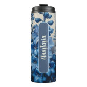 Juli Geboorte Bloem Larkspur Gepersonaliseerd 16 o Thermosbeker (Voorkant)