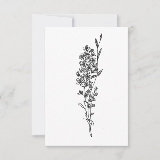 Juli geboorte bloem verjaardagskaart, larkspur notitiekaartje (Voorkant)