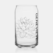 Juli Geboorte Bloem Water Lelie met aangepaste naa Blikvorm Glas (Voorkant)