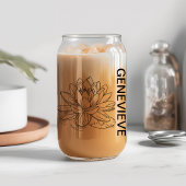 Juli Geboorte Bloem Water Lelie met aangepaste naa Blikvorm Glas