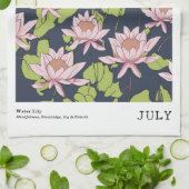 Juli Geboorte Bloemenmarkt Roze Waterlelie Lotus Theedoek (Gevouwen)