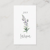 Juli Geboorte Maand Bloem Informatiekaartje (Voorkant)