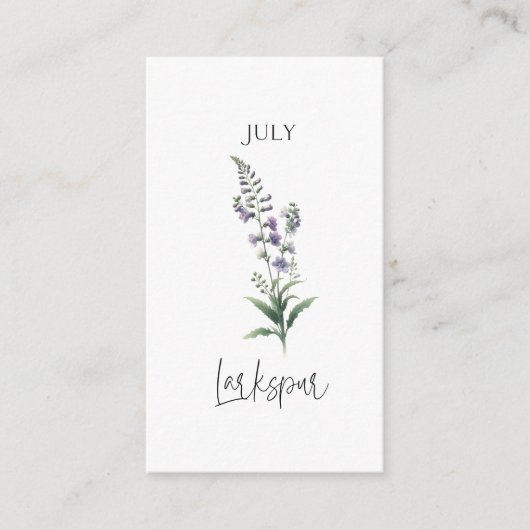Juli Geboorte Maand Bloem Informatiekaartje (Voorkant)