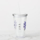 Juli Geboorte Maand Bloem Larkspur gepersonaliseer Acryl Drinkbeker (Links)