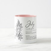 Juli Geboorte Maand Bloem Larkspur Minimalist Mok (Midden)