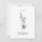 Juli Geboorte Maand Bloem Notitiekaartje (Achterkant)
