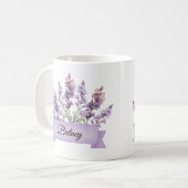 Juli Geboortebloem Gepersonaliseerde Larkspur Koffiemok (Voorkant links)