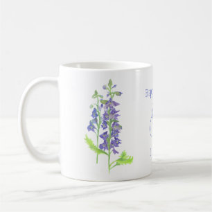 Juli geboortebloem Larkspur Waterverf Bloemen Koffiemok
