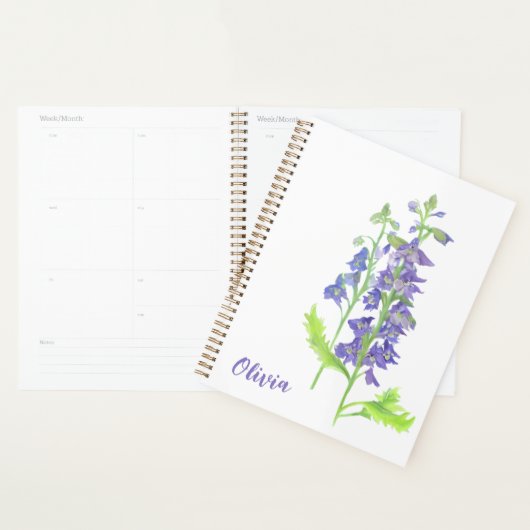 Juli geboortebloem Larkspur Waterverf Planner (Display)