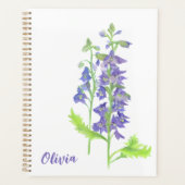 Juli geboortebloem Larkspur Waterverf Planner (Voorkant)