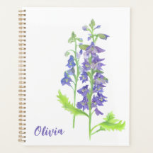 Juli geboortebloem Larkspur Waterverf Planner