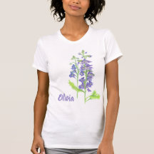 Juli geboortebloem Larkspur Waterverf T-shirt