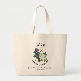 JULI Geboortemaand Bloem Aangepast Christelijk Grote Tote Bag