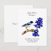 Juli Geboortemaand Bloem Blauwvogel en Larkspur (Voorkant / Achterkant)