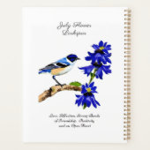 Juli Geboortemaand Bloem Blauwvogel en Larkspur Planner (Achterkant)