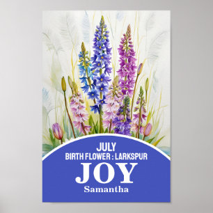 Juli Geboortemaand Bloem Christelijke Wall Art Poster