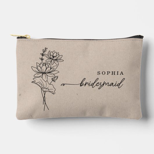 Juli Geboortemaand Bloem Gepersonaliseerd Bruidsme Etui (Voorkant)
