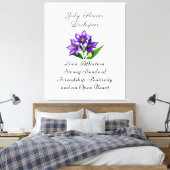 Juli Geboortemaand Bloem Larkspur Floral Art Canvas Afdruk (Insitu (Slaapkamer))