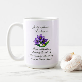 Juli Geboortemaand Bloem Larkspur Floral Art Koffiemok