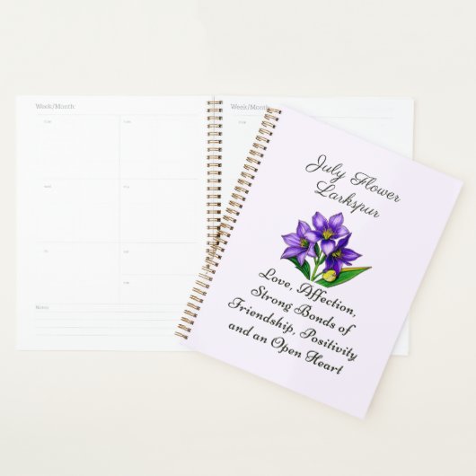 Juli Geboortemaand Bloem Larkspur Floral Art Planner (Display)