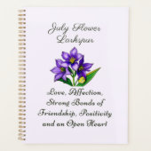 Juli Geboortemaand Bloem Larkspur Floral Art Planner (Voorkant)