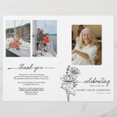 Juli Geboortemaand Bloemenbegrafenisprogramma Flyer (Voorkant)