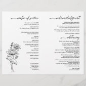 Juli Geboortemaand Bloemenbegrafenisprogramma Flyer (Achterkant)