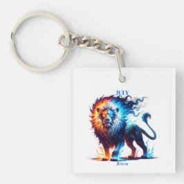 Juli Geboortemaand Spirit Animal Lion Gift Sleutelhanger
