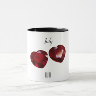Juli Geboortesteen Ruby Edelsteen Art Mok