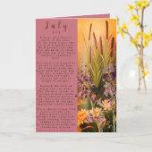 Juli Geboren in Proza Bloem Kaart (Gele Bloem)