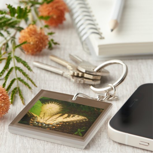 juli Gele Monarch Sleutelhanger (Voorkant Rechts)