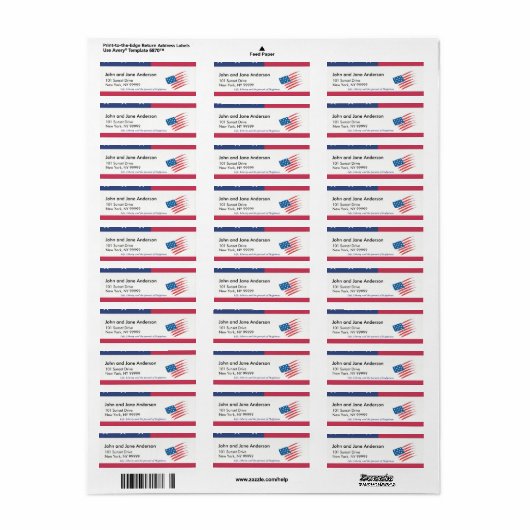 Juli Gewaardeerd Gepersonaliseerd Adres Etiket (Full Sheet)