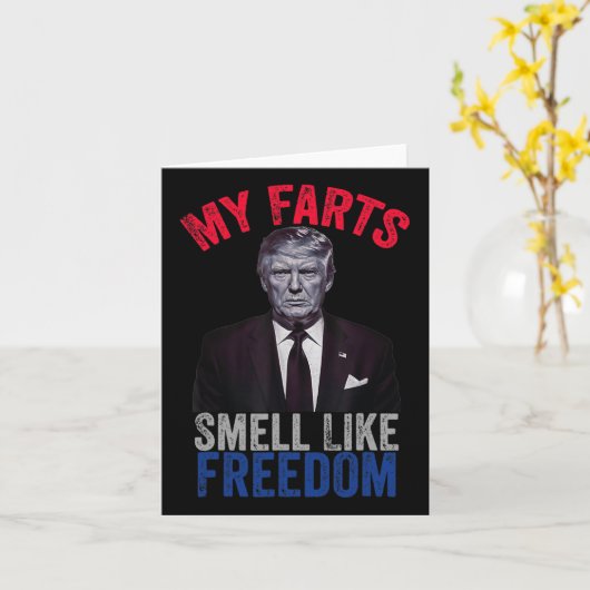 Juli Grappig Trump Patriottisch Mijn Scheten Ruike Kaart (Gele Bloem)