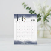 Juli Grijs Moderne Maandkalender 2025 Briefkaart (Staand voorkant)
