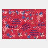 Juli Happy Birthday Personalize Name 3 Gift Inpakpapier Vel (Voorkant 3)