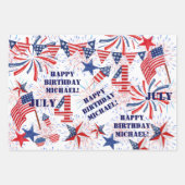 Juli Happy Birthday Personalize Name 3 Gift Inpakpapier Vel (Voorkant)