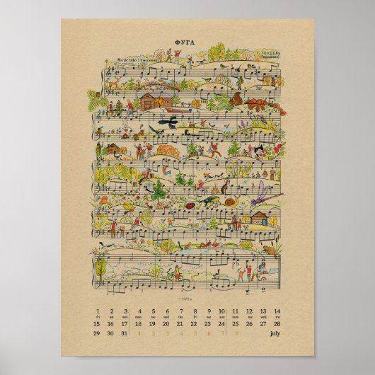 Juli Happy Notes Calendar 2022 Poster (Voorkant)