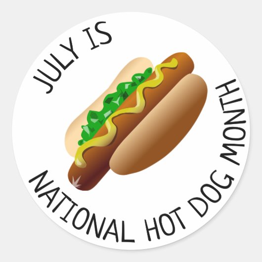 Juli is Nationale Hot Dog Maand Stickers (Voorkant)