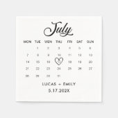 Juli Kalender Donker Zwart Bruiloft Servet (Voorkant)