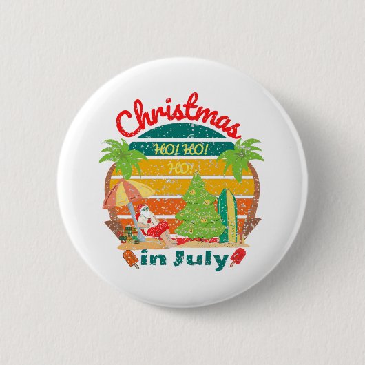 juli kerstmis in juli ronde button 5,7 cm (Voorkant)