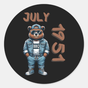 Juli King Grill Master Beer BBQ Lover Dad Verjaard Ronde Sticker