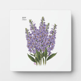 Juli Larkspur Bloom - Gepersonaliseerd verjaardags Fotoplaat