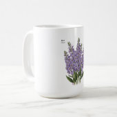 Juli Larkspur Bloom - Gepersonaliseerd verjaardags Koffiemok (Voorkant links)