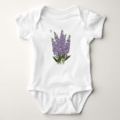 Juli Larkspur Bloom - Gepersonaliseerd verjaardags Romper (Voorkant)