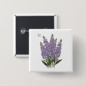 Juli Larkspur Bloom - Gepersonaliseerd verjaardags Vierkante Button 5,1 Cm (Voorkant /achterkant)