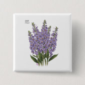 Juli Larkspur Bloom - Gepersonaliseerd verjaardags Vierkante Button 5,1 Cm (Voorkant)