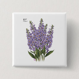 Juli Larkspur Bloom - Gepersonaliseerd verjaardags Vierkante Button 5,1 Cm