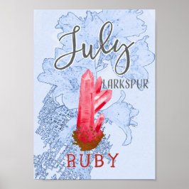 Juli Larkspur en Ruby Birthday Poster