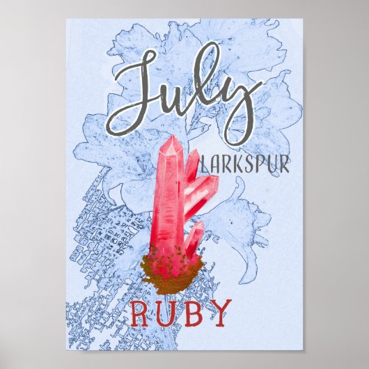 Juli Larkspur en Ruby Birthday Poster (Voorkant)